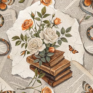 Ripped Paper Witch Potion Collage