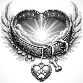 Heart-Shaped Dog Collar Illustration