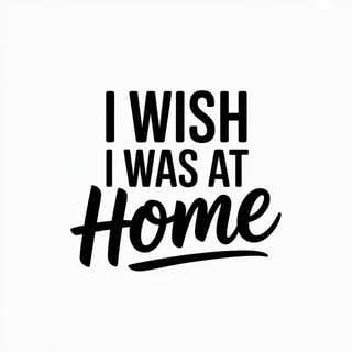 Minimalist 'I Wish I Was at Home' Quote