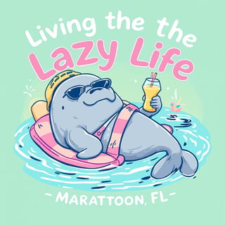 Cheerful Lazy Life Manatee T-Shirt