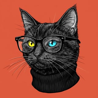 Stylized Black Cat Illustration