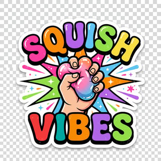 Colorful Squish Vibes Typography Sticker