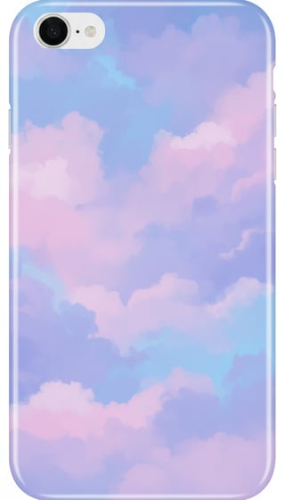 Pink and Periwinkle Cloud Phone Cases
