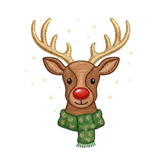 3D Faux-Stitch Christmas Reindeer