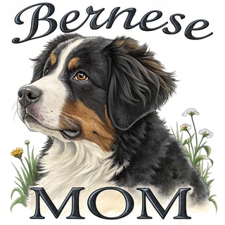 Fluffy Bernese Mountain Dog Portrait