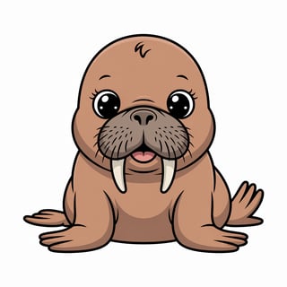 Cute Animated Baby Walrus Art