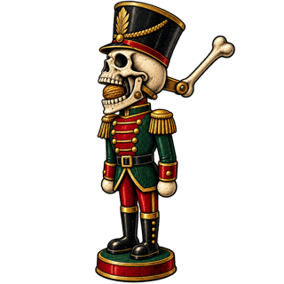 Retro Gothic Skull Nutcracker