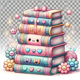 Watercolor Illustration of Stacked Books