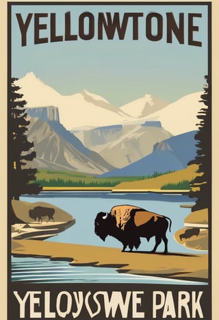 Vintage Yellowstone Travel Poster