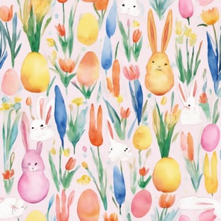 Easter Watercolor Collage Art