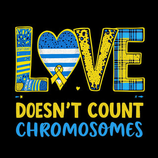 Vibrant LOVE Graphic for Down Syndrome Awareness