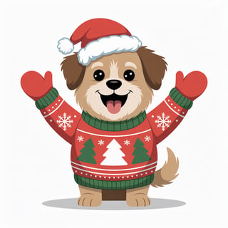 Cute Dog in Christmas Sweater