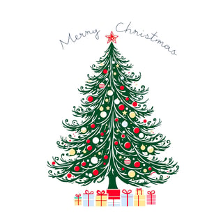Minimalist Christmas Tree Illustration