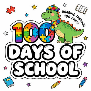 100 Days of School Dinosaur Design