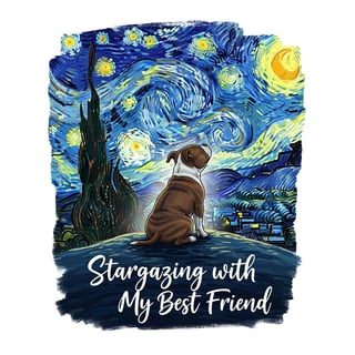 Starry Night Staffordshire Bull Terrier