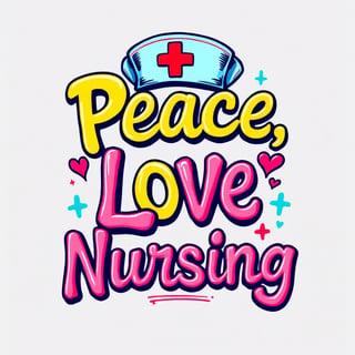 Peace Love Nursing T-Shirt Design