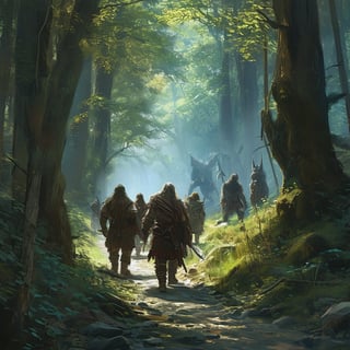 Dungeons and Dragons Adventurers in Forest