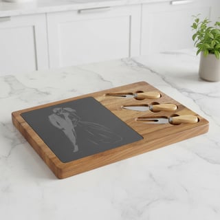 Rectangular Acacia & Slate Charcuterie Board