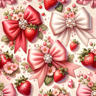 Romantic Strawberry Coquette Pattern