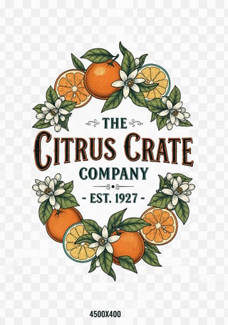 Retro Citrus Crate Logo Design