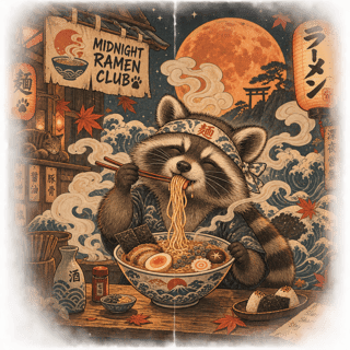Midnight Ramen Raccoon
