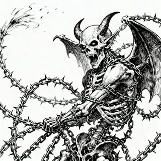 Skeletal Devils with Barbed Chains