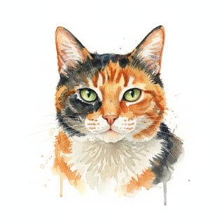 Watercolor Cat Portrait