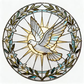 Stained Glass Dove Medallion