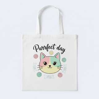 Minimalist Cat Tote Bag Design