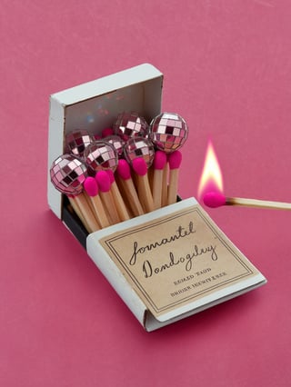 Vintage Matchbox with Disco Ball Tips Art