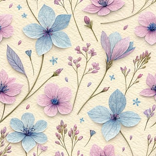 Soft Matte Paper Petals with Wildflowers