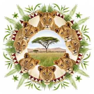 Elegant Centered African Lions