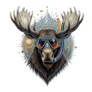 Hyper Realistic Moose Logo Vector