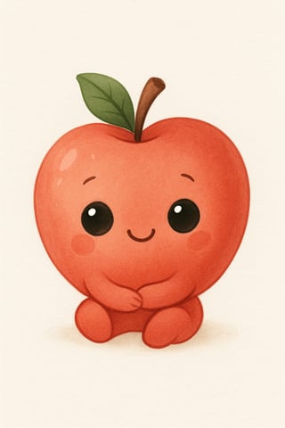 Cute Animated Baby Apple Art