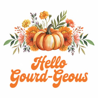 Pumpkin Floral Watercolor Design