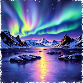 Ink and Watercolor Greenland Poster