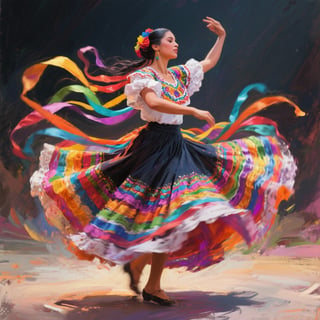Vibrant Folklórico Dancer Skirt