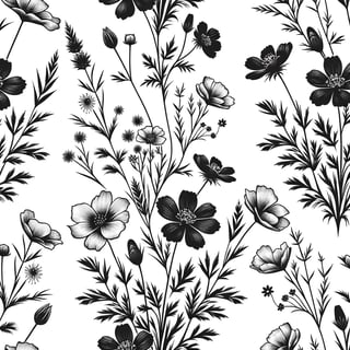 Seamless Wildflowers Pattern SVG