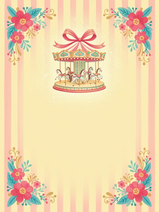 Retro Mid-Century Carousel Illustration