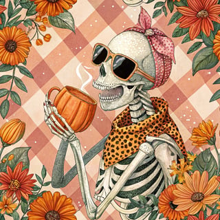 Funky Halloween Skeleton Design