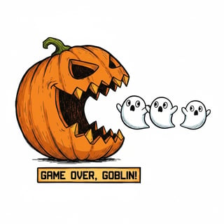 Halloween Pac-Man Pumpkin Design
