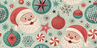 Mid-Century Santa and Candy Pattern
