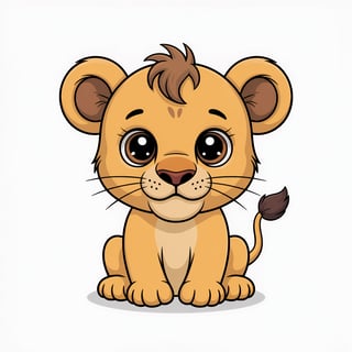 Cute Animated Baby Lion Nursery Art