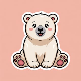 Cute Cozy Polar Bear Sticker