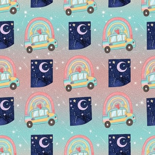 Kawaii School Buses & Cosmic Sticky Notes