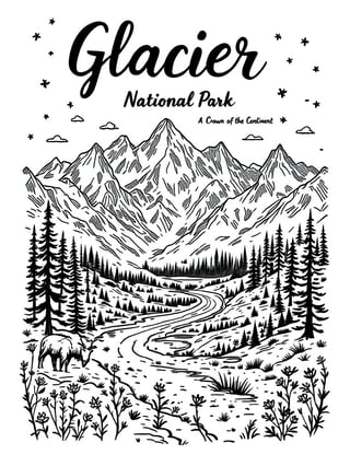 Glacier National Park T-Shirt Design