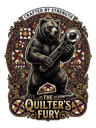 Grizzly Bear with Rotary Cutter Art