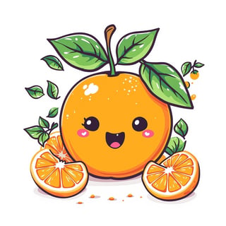 Kawaii Orange Citrus Grove T-Shirt Design