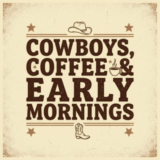 Rustic Western Cowboy Coffee Design