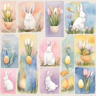 Easter Watercolor Collage Art